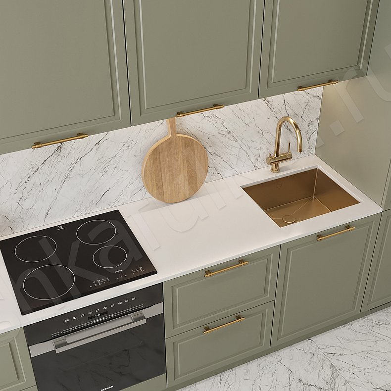 Кухня Брикелл Green Зеленый Светлые Белый Классика   Для посуды 6