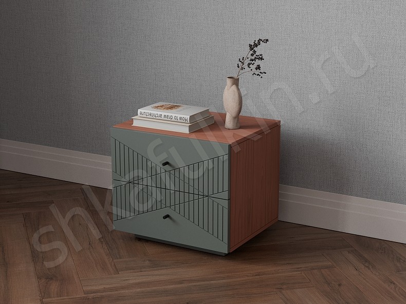 Тумба прикроватная Хадсон Черный Белый Серый Синий Светлые Темные Зеленый Современный 2х створчатые Спальня Для декора