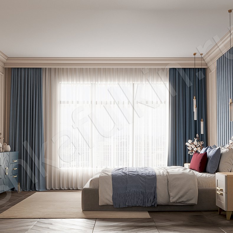 Встроенный шкаф Линдор Светлые Зеленый Неоклассика 4х створчатые Спальня Для белья Для декора Для вещей 11