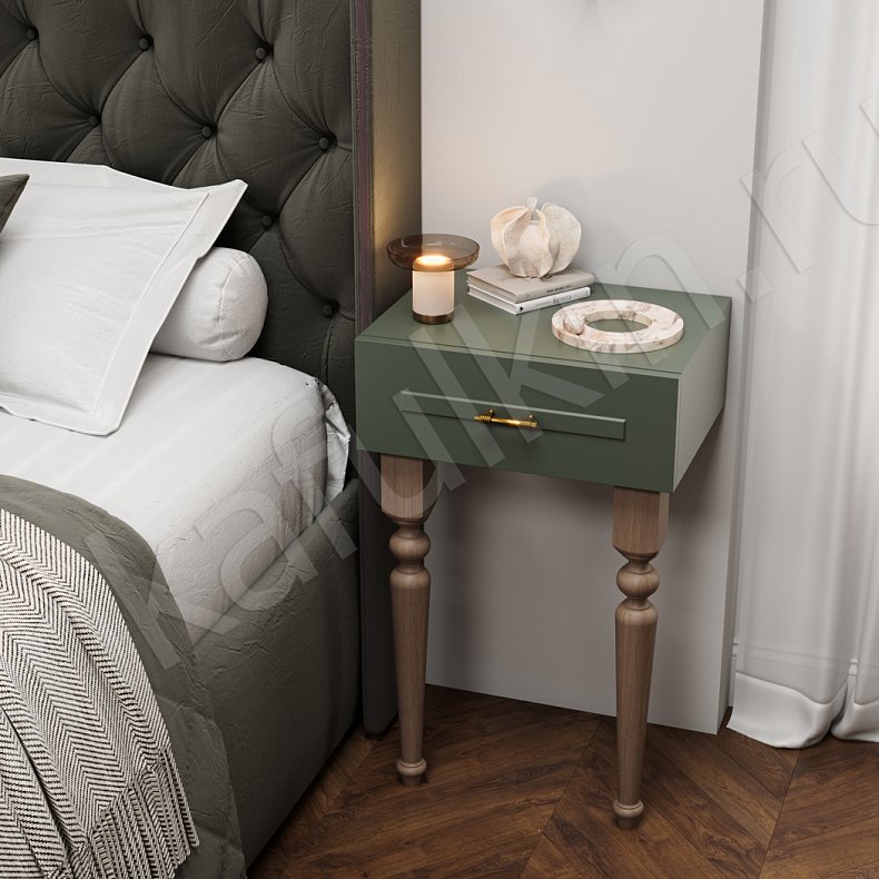 Спальня Линдор Зеленый Темные Цветной Неоклассика 5и створчатые Спальня Для вещей Для белья 4