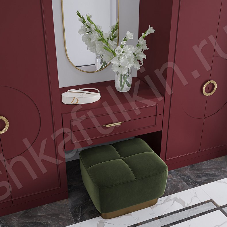 Прихожая Маура с консолью Белый Цветной Красный Светлые Зеленый Неоклассика 4х створчатые Прихожая Для вещей 3