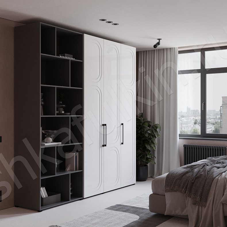 Шкаф Лантерри Белый Скандинавский 3х створчатые Спальня Для вещей