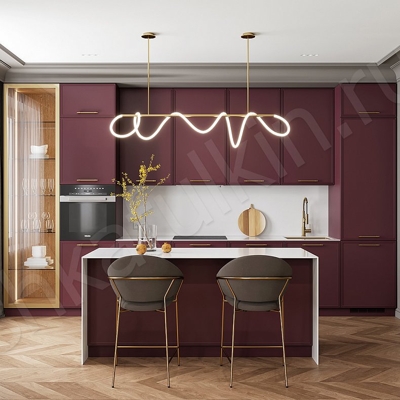 Кухня Минор Темные Красный Цветной Современный   Для посуды Для декора