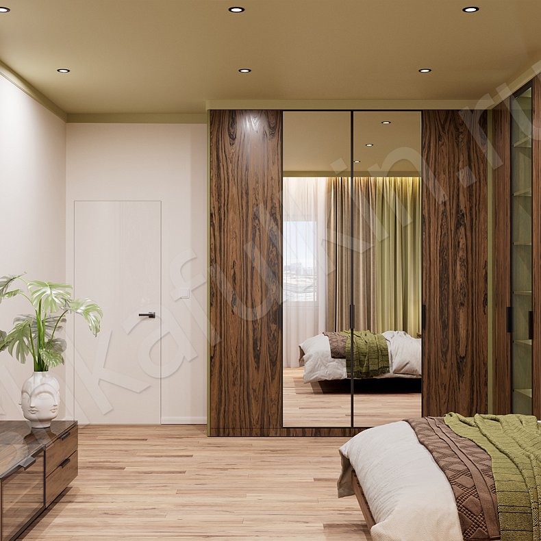 Угловой шкаф Витторио Зеленый Темные Древесный Современный Спальня Для вещей Для белья 2