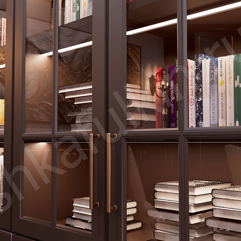 Библиотека Караваджио Темные Древесный Неоклассика Спальня Для посуды Для декора Для книг 8