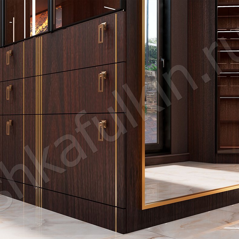 Гардеробная Караваджио Темные Древесный Современный Гардеробная Для вещей Для белья 4