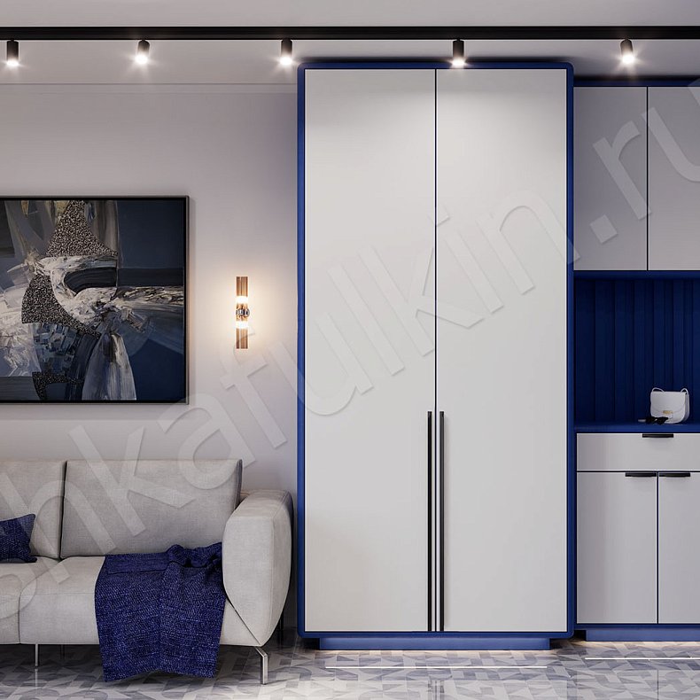 Прихожая Авентадор Светлые Синий Цветной Белый Современный 2х створчатые Прихожая Для вещей