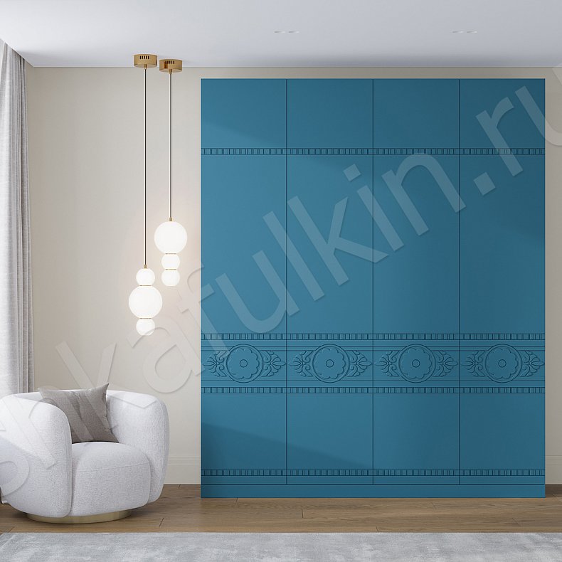 Шкаф Денница Зеленый Светлые Синий Розовый Красный Цветной Этнический 4х створчатые Гостиная Для вещей Для белья 1