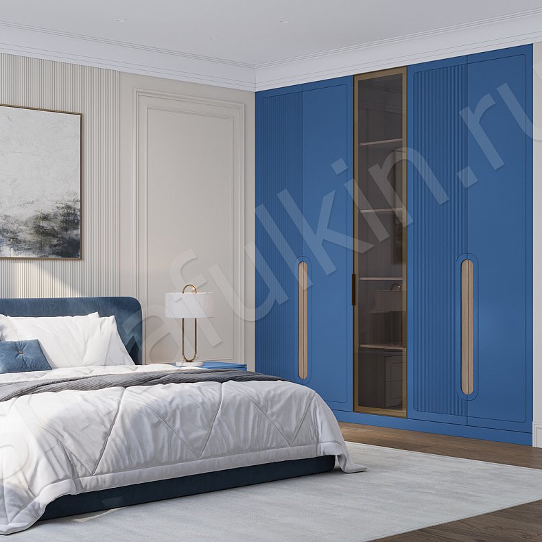 Гарнитур Андромеда Светлые Синий Цветной Современный 4х створчатые Спальня Для вещей Для декора Для книг Для белья