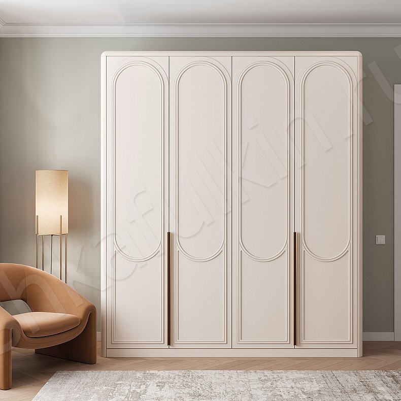 Шкаф Новелла Светлые Коричневый Неоклассика 4х створчатые Гостиная Для вещей 1