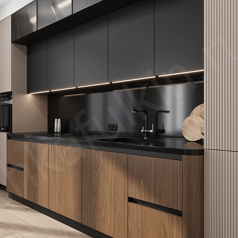 Кухня Лальберо Светлые Древесный Коричневый Современный Для декора Для посуды 5