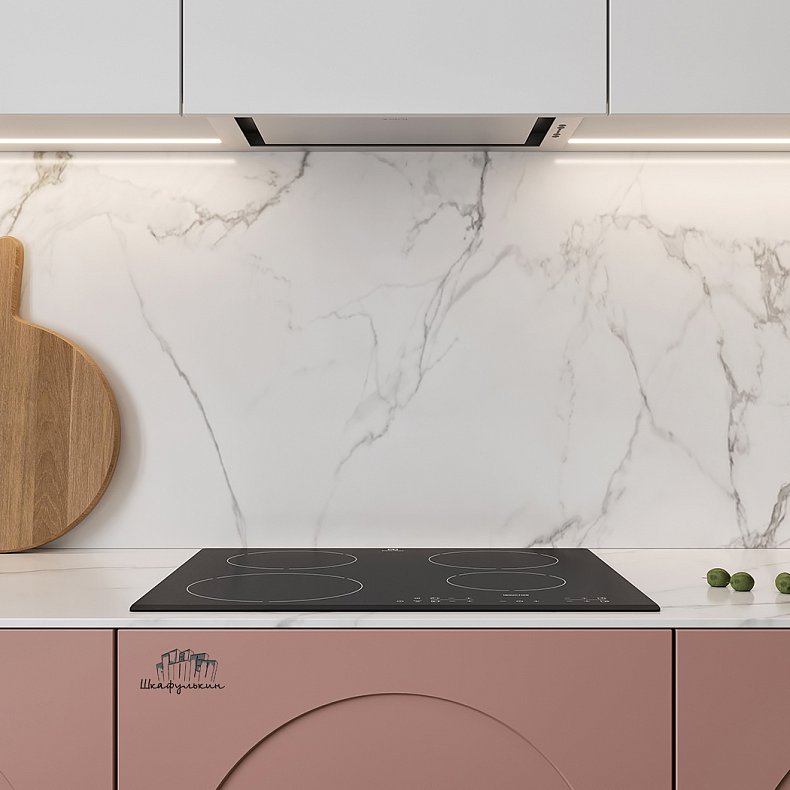 Кухня Санторини Белый Зеленый Светлые Розовый Цветной Современный   Для посуды 4