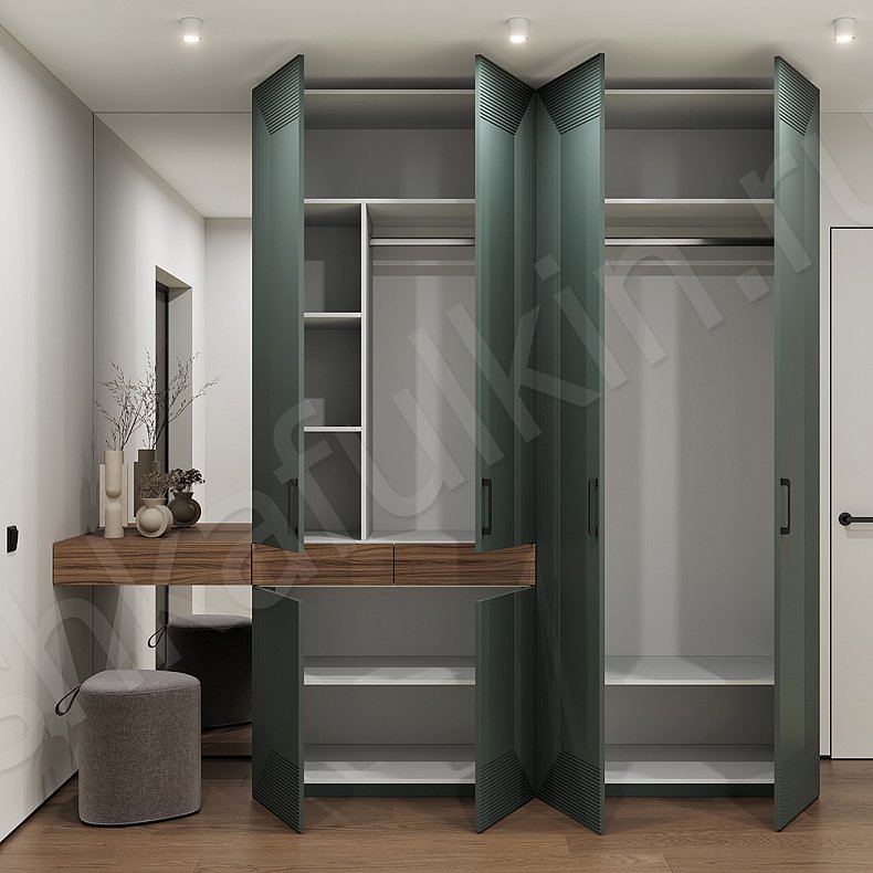 Прихожая Дарвин Цветной Серый Светлые Темные Зеленый Современный 4х створчатые Прихожая Для вещей 8