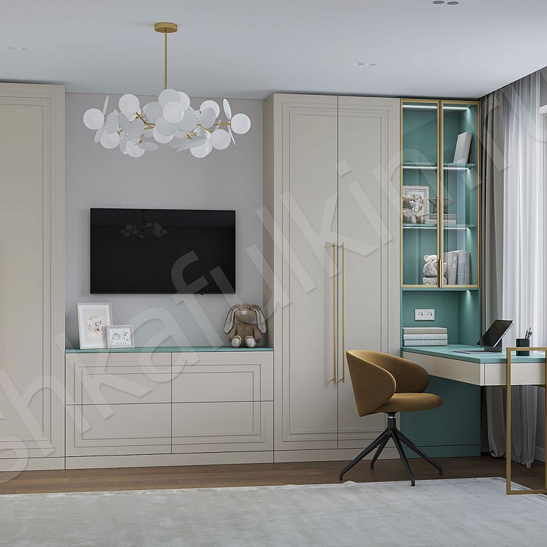 Гарнитур Галилео Черный Белый Светлые Темные Неоклассика 4х створчатые Детская Для книг Для декора Для вещей