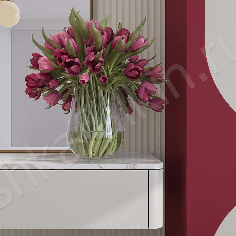 Прихожая Верданни Светлые Красный Цветной Белый Современный 2х створчатые Прихожая Для вещей 5