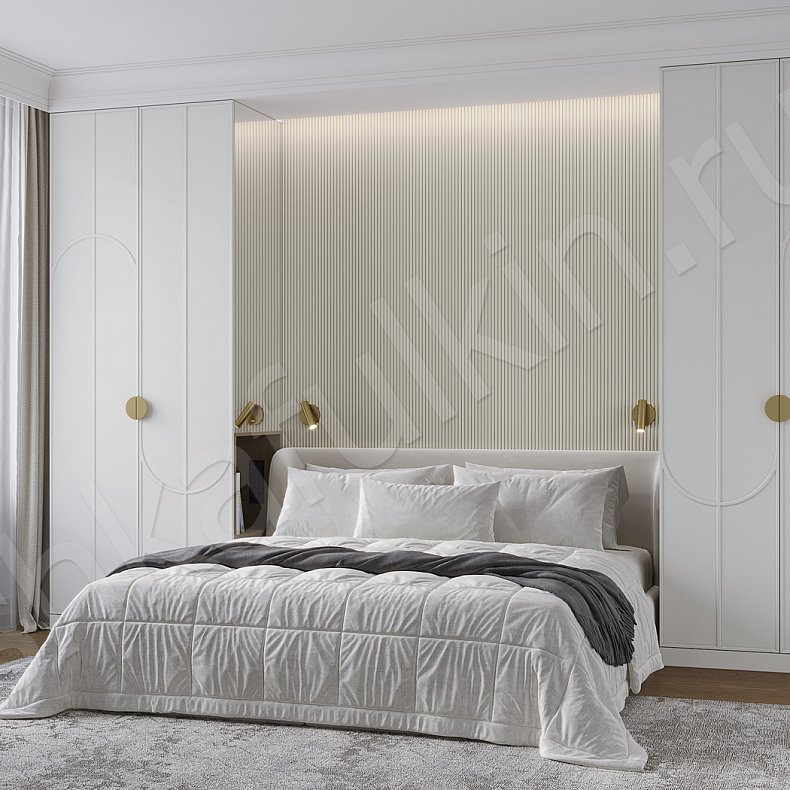 Гарнитур Роберто Светлые Белый Современный 2х створчатые Спальня Для вещей Для белья