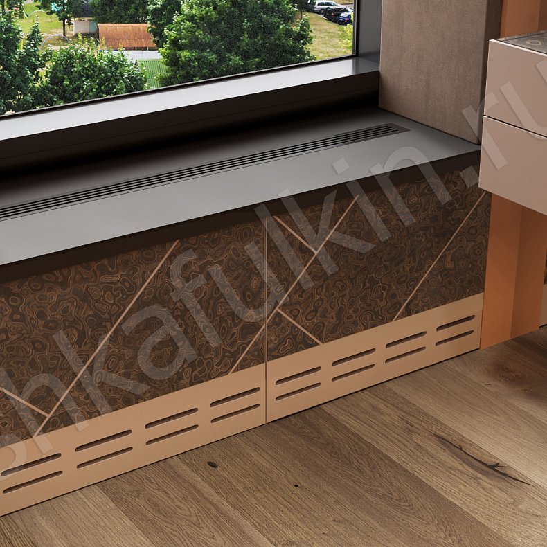 Гарнитур Эспрессо Темные Золото Древесный Современный 2х створчатые Спальня Для вещей Для белья 6