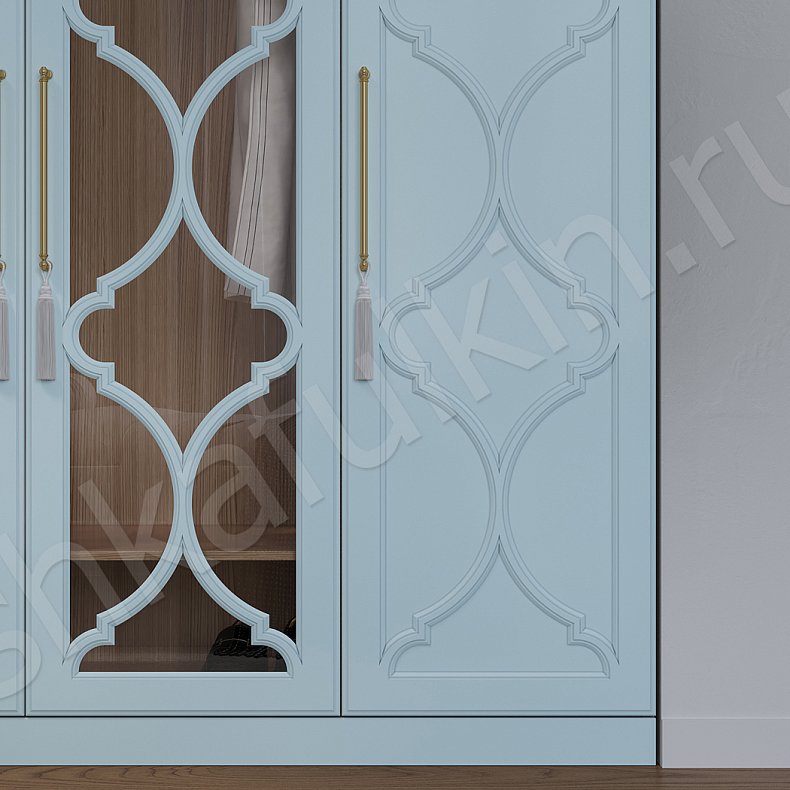 Гарнитур Айлин Белый Коричневый Светлые Темные Неоклассика 4х створчатые Спальня Для белья Для вещей 7