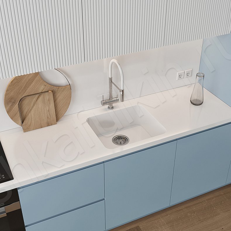 Кухня Шондер Blue Светлые Синий Цветной Белый Современный Для посуды 3