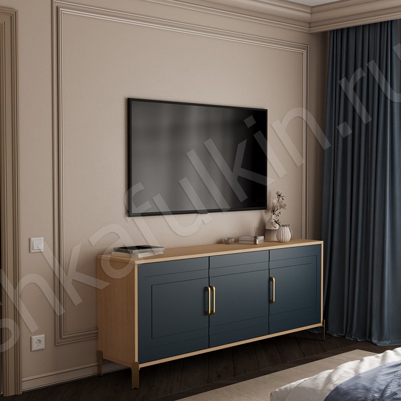 Встроенный шкаф Линдор Светлые Зеленый Неоклассика 4х створчатые Спальня Для белья Для декора Для вещей 19