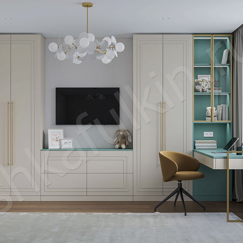 Гарнитур Галилео Черный Белый Светлые Темные Неоклассика 4х створчатые Детская Для книг Для декора Для вещей