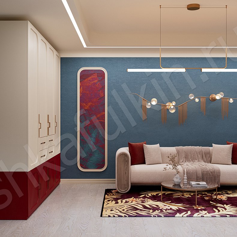 Шкаф Монтеверде Светлые Красный Цветной Белый Современный 4х створчатые Гостиная Для вещей 3