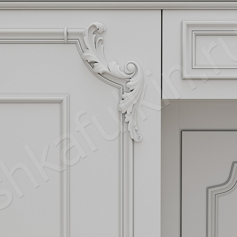 Шкаф Буазери Светлые Белый Классика 3х створчатые Гостиная 5