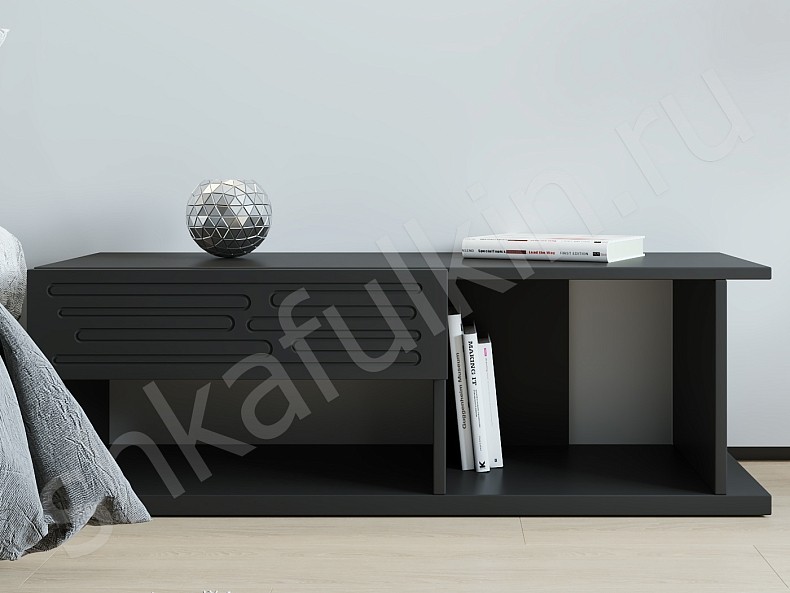 Тумба прикроватная Аддамс Темные Черный Современный  Спальня Для декора Для книг