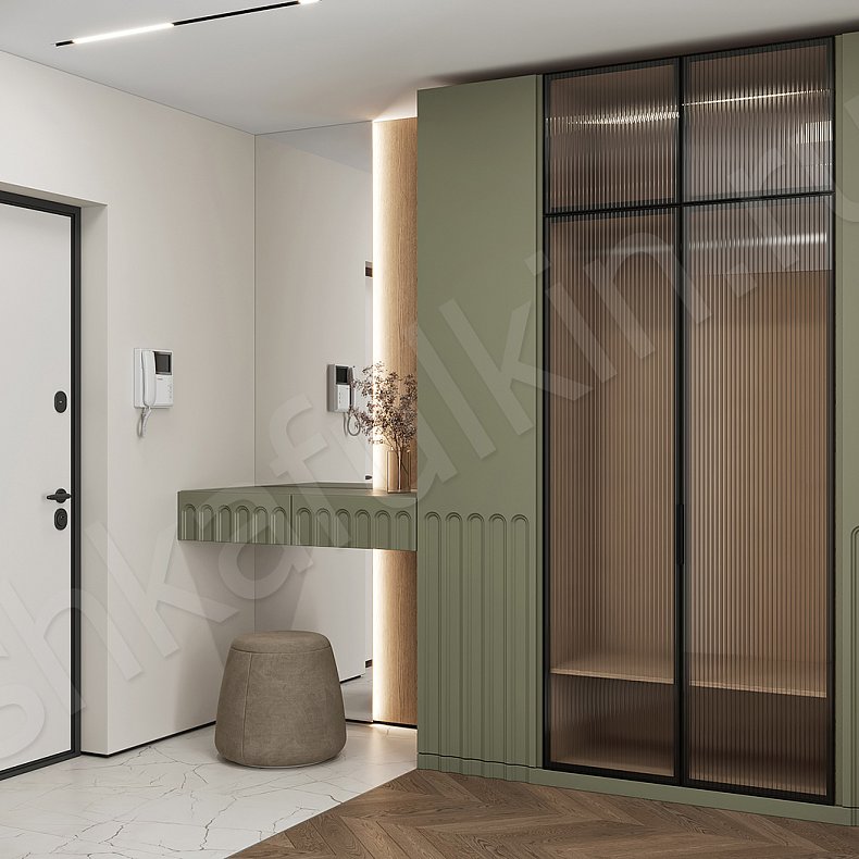 Прихожая Командор Зеленый Темные Коричневый Цветной Современный 4х створчатые Прихожая Для вещей 3