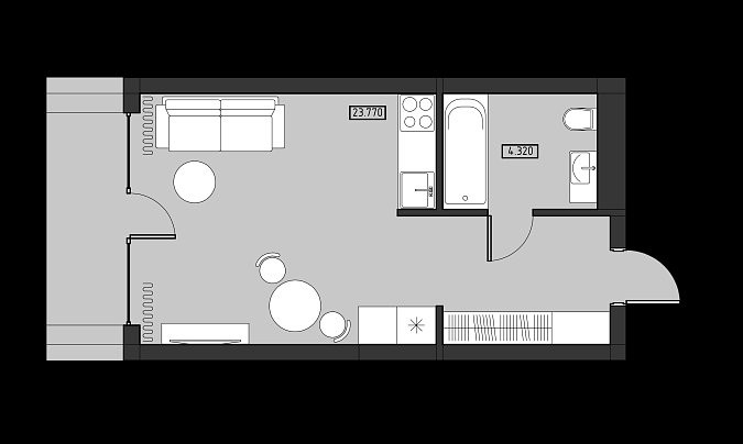 План проекта Люмьер ЖК Ола-Апарт 31 м²