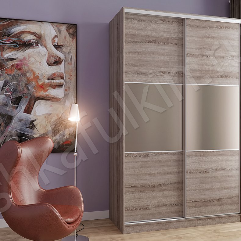 Корпусный шкаф-купе две двери Джоли Коричневый Модерн 2х створчатые Шкаф на балкон 