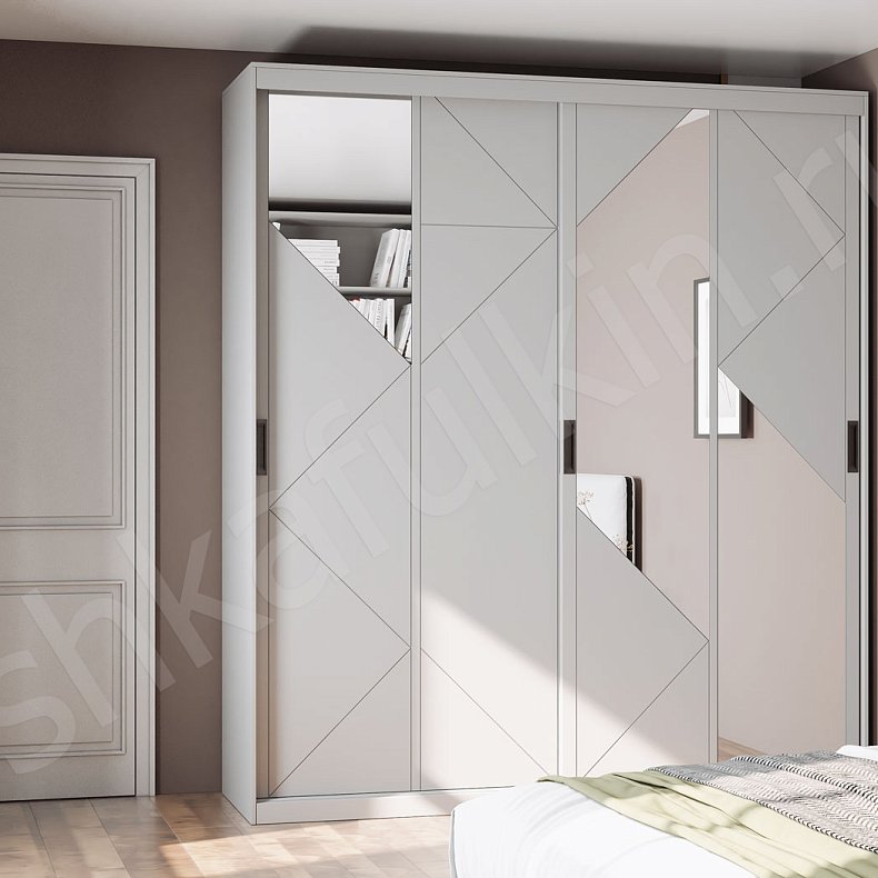 Шкаф-купе Капелла Белый Современный 2х створчатые Спальня Для вещей