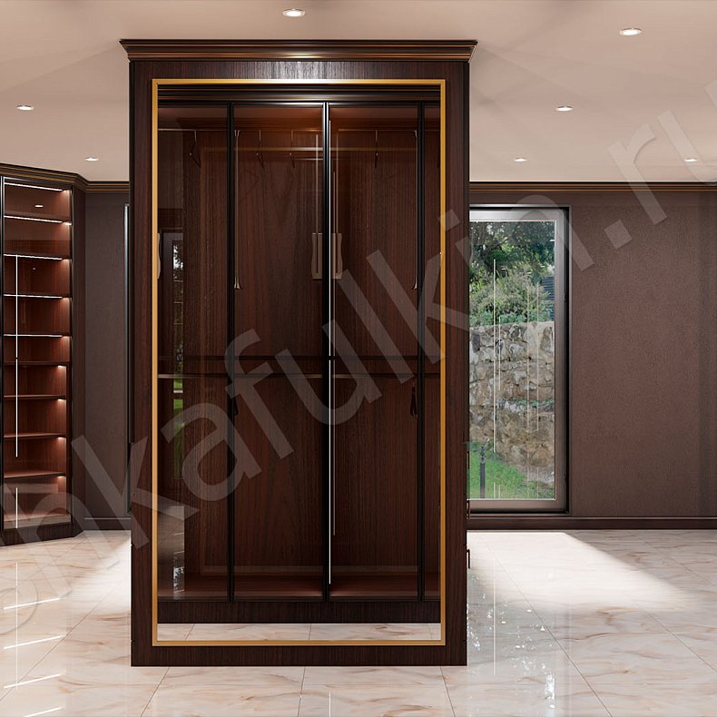 Гардеробная Караваджио Темные Древесный Современный Гардеробная Для вещей Для белья 3