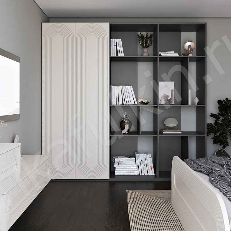 Гарнитур Дзен White Светлые Белый Современный 2х створчатые Спальня Для вещей Для белья 1