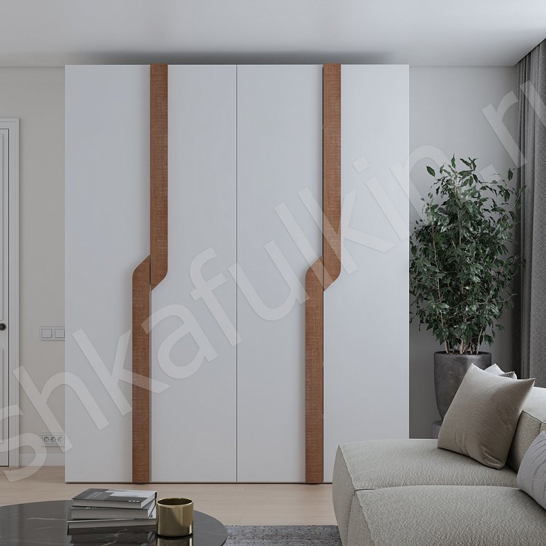Шкаф Ронни Древесный Белый Черный Коричневый Серый Светлые Темные Скандинавский 4х створчатые Гостиная Для белья Для вещей 4
