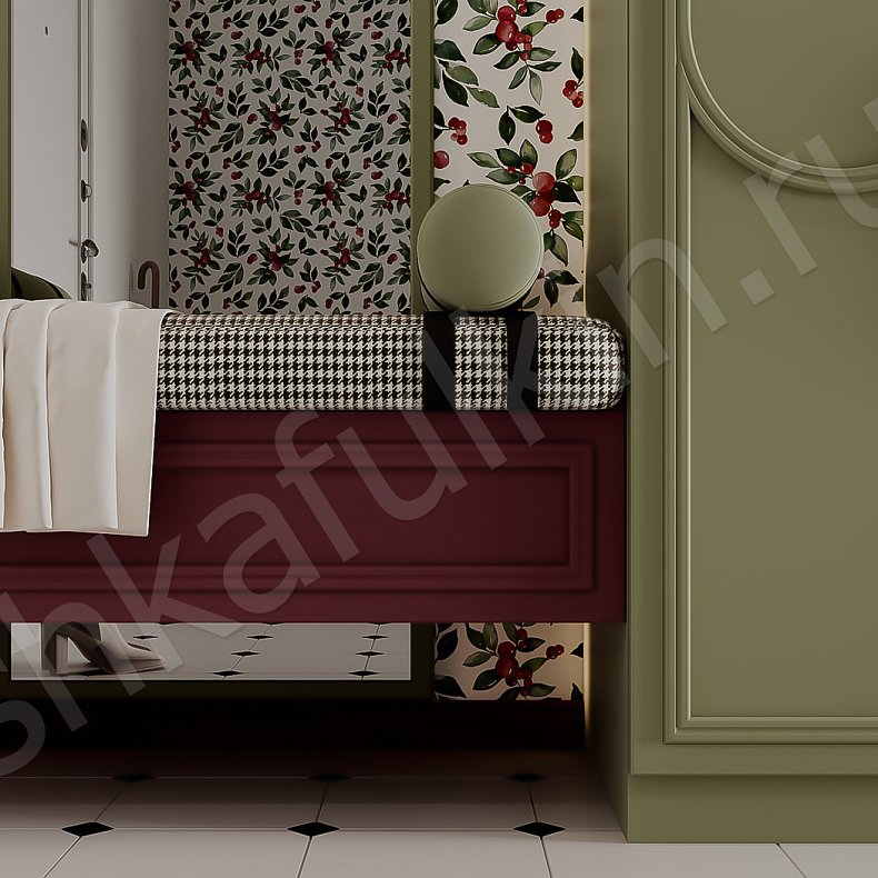 Прихожая Новелла Зеленый Светлые Неоклассика 4х створчатые Прихожая Для вещей 2