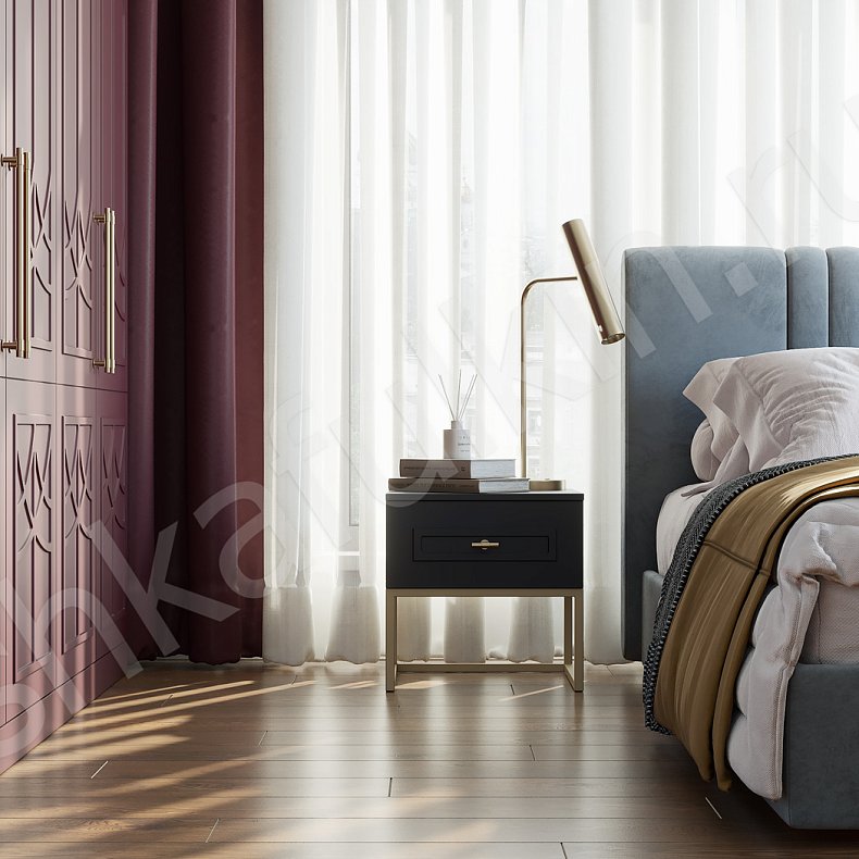 Гарнитур Стефани Белый Красный Неоклассика 4х створчатые Спальня Для белья Для вещей 5