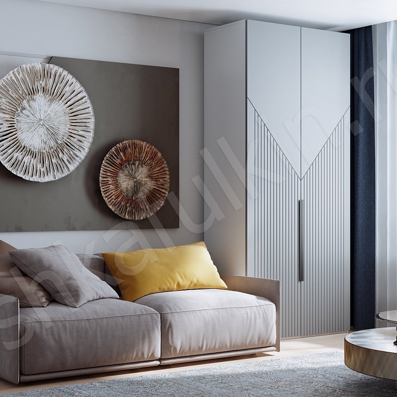 Шкаф 2 двери Фигаро Белый Модерн 2х створчатые Гостиная Для вещей