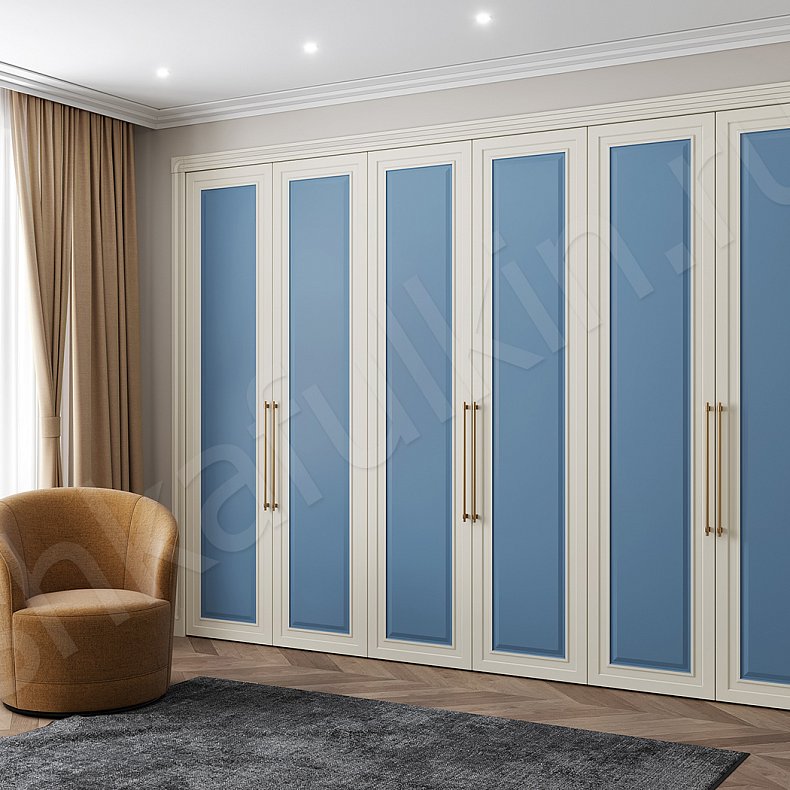 Шкаф Сеньора Белый Цветной Синий Светлые Классика 6и створчатые Гостиная Для вещей