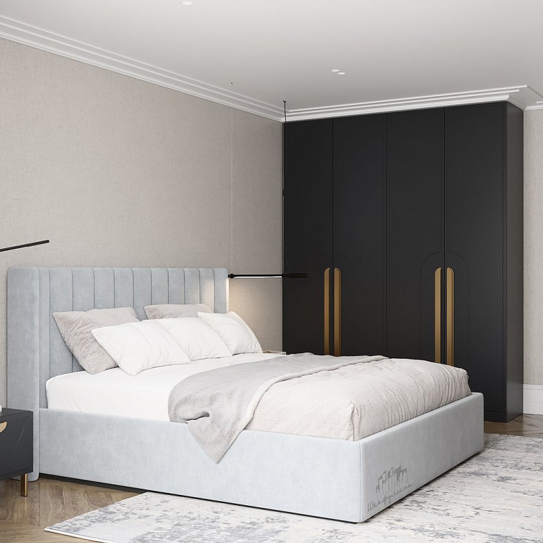 Гарнитур Варта Золото Черный Темные Неоклассика 4х створчатые Спальня Для белья Для вещей