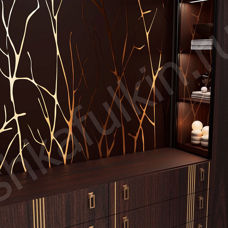 Гардеробная Караваджио Темные Древесный Современный Гардеробная Для вещей Для белья 7