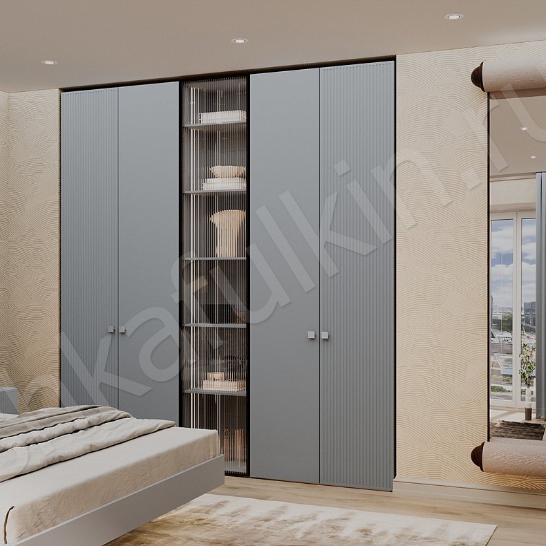 Гарнитур Атланта Светлые Синий Цветной Современный 5и створчатые Спальня Для вещей Для декора Для книг Для белья