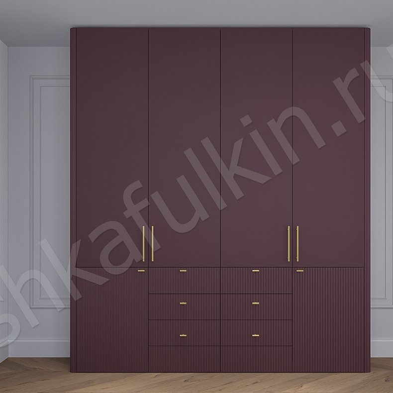 Гарнитур Полли Черный Цветной Коричневый Светлые Темные Минимализм 4х створчатые Спальня Для белья Для вещей 18