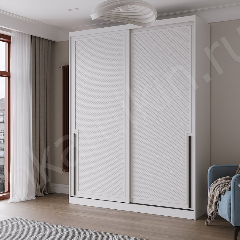 Шкаф-купе Танзано Белый Модерн 2х створчатые Гостиная Для вещей