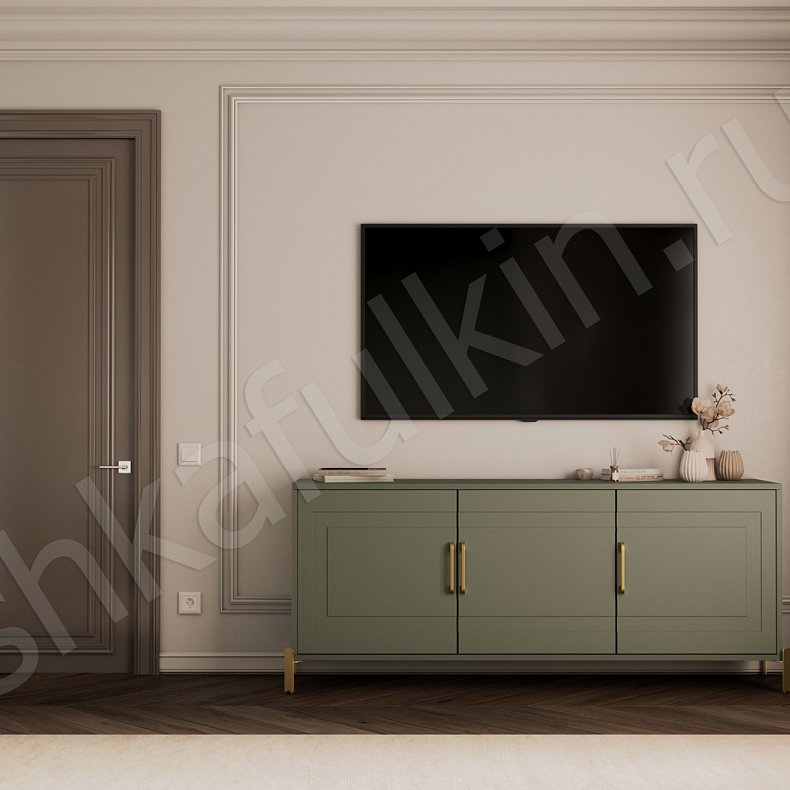 Встроенный шкаф Линдор Светлые Зеленый Неоклассика 4х створчатые Спальня Для белья Для декора Для вещей 14