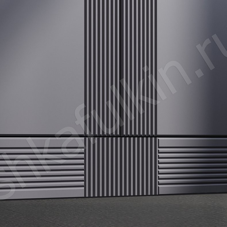 Гарнитур Атенза Серый Темные Современный 2х створчатые Гостиная Для вещей Для декора 5