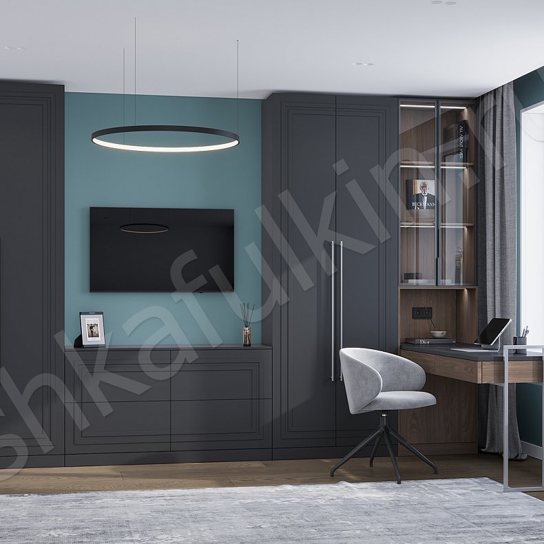 Гарнитур Галилео Черный Белый Светлые Темные Неоклассика 4х створчатые Детская Для книг Для декора Для вещей 1