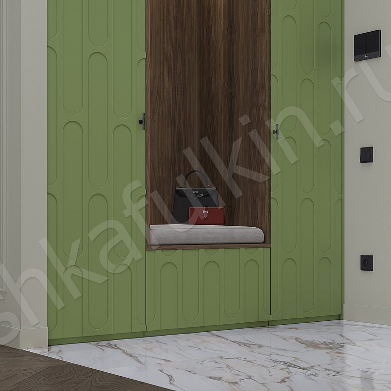Прихожая Акаста Зеленый Светлые Древесный Цветной Современный Прихожая Для вещей 3