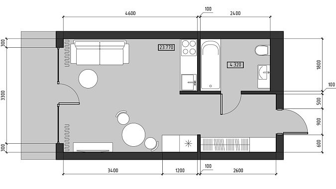 План проекта Люмьер ЖК Ола-Апарт 31 м²