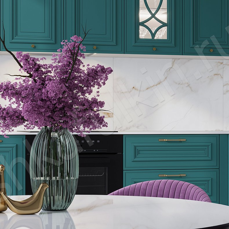 Кухня Роперро Green Зеленый Темные Синий Цветной Современный   Для посуды 3